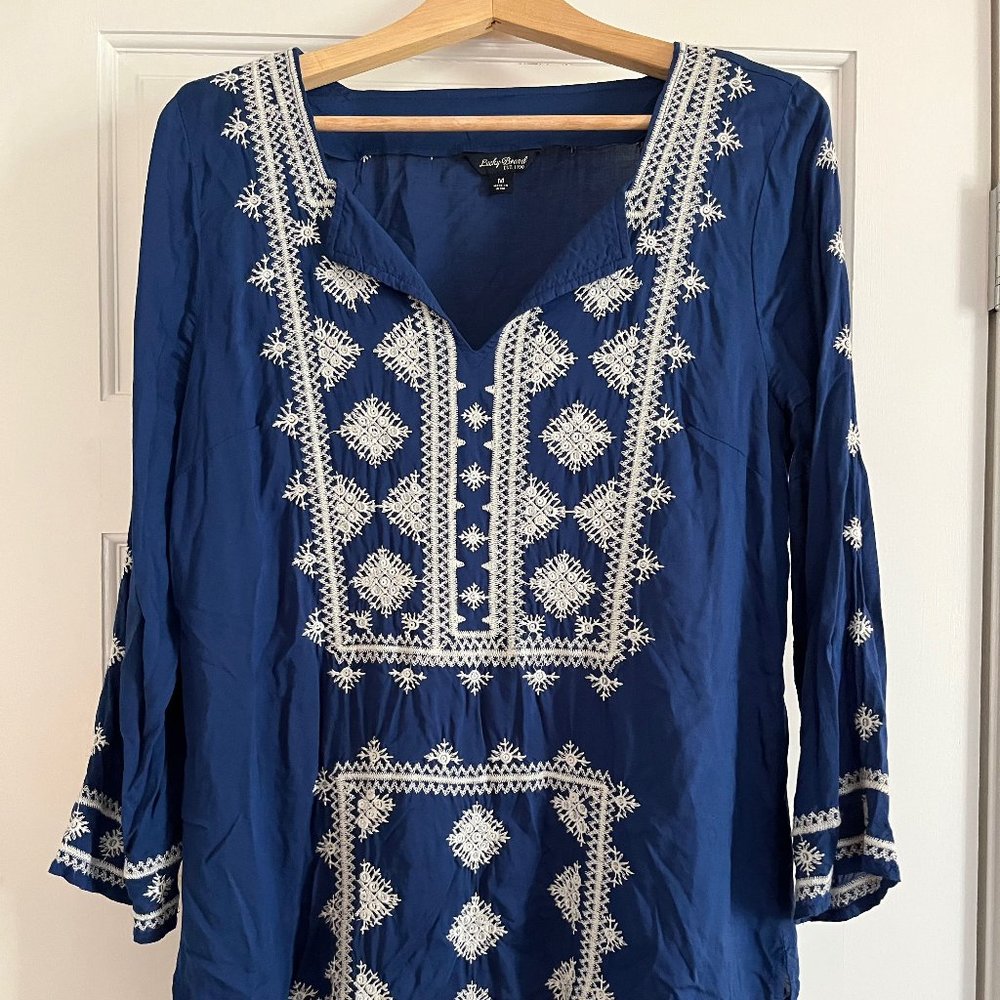 Lucky Brand Embroidered Tunic - M - Picture 1 of 14